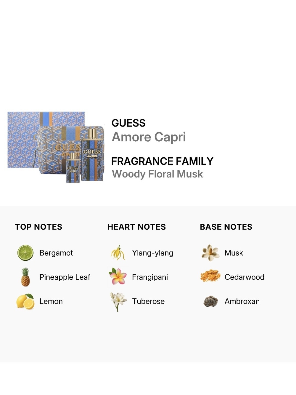 GUESS Amore Capri Fragrance - Blue & Brown Bottle Gift Set - Picture 4 of 5